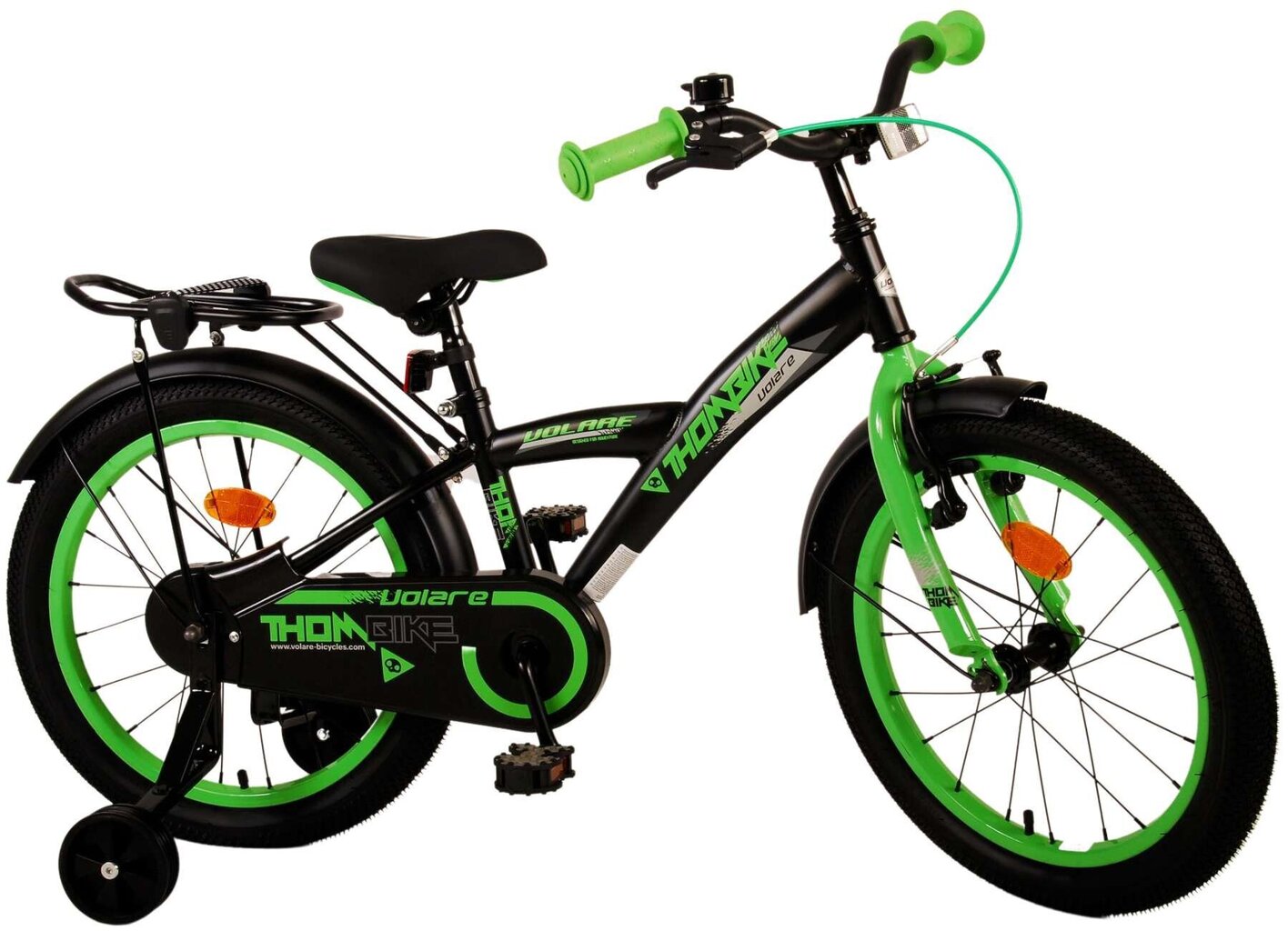 Laste jalgratas 18" Volare Thombike, must/roheline hind ja info | Jalgrattad | kaup24.ee