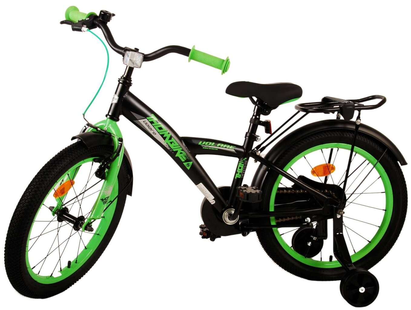 Laste jalgratas 18" Volare Thombike, must/roheline hind ja info | Jalgrattad | kaup24.ee