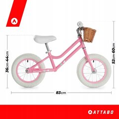 Балансировочный велосипед ATTABO 12" цена и информация | Детский трехколесный велосипед - коляска с удобной ручкой управления для родителей Riff F95941 2в1, фиолетовый | kaup24.ee