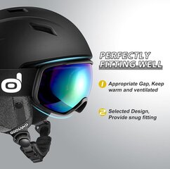 Комплект лыжного шлема Odoland с очками, размер S, ярко-зеленый цена и информация | Лыжные шлемы | kaup24.ee