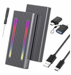 SSD korpus m2 4in1 NVME Pcie SATA M.2 USB-C USB 3.0 adapteri taskud hind ja info | USB jagajad, adapterid | kaup24.ee