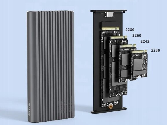 SSD korpus m2 4in1 NVME Pcie SATA M.2 USB-C USB 3.0 adapteri taskud hind ja info | USB jagajad, adapterid | kaup24.ee