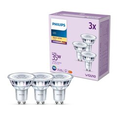 Philips LED pirnid Classic 3,5W (ekv 35W) 255lm GU10 2700K 36D, 3 tk hind ja info | Philips Valgustus ja elektriseadmed | kaup24.ee