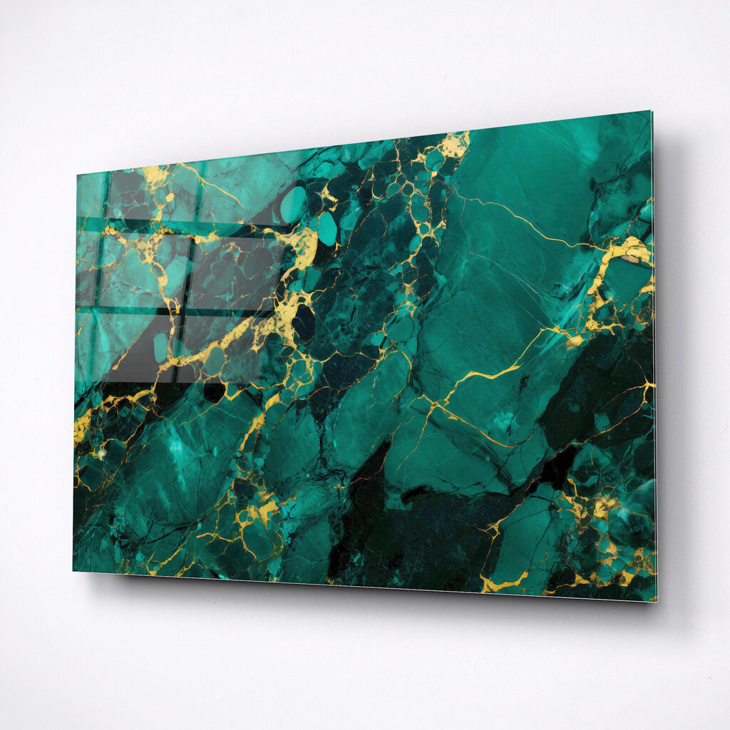 Karastatud klaasist pilt roheline marmor hind ja info | Seinapildid | kaup24.ee