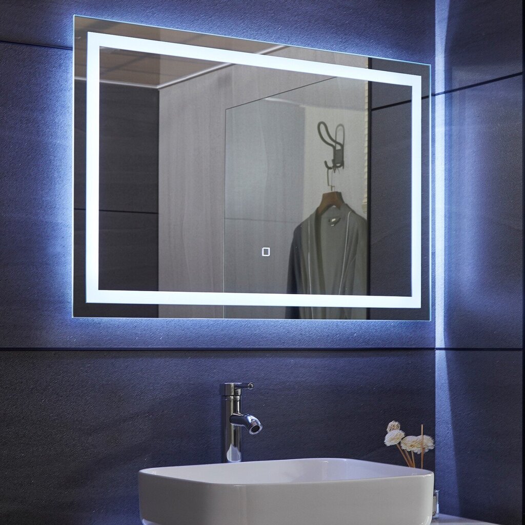 Vannitoa peegel, LED, puutetundlik 100x60cm цена и информация | Vannitoa peeglid | kaup24.ee