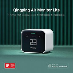 Qingping Air Monitor Lite, Apple Homekit Совместимое с Wi-Fi Устройство качества воздуха распознает CO2, PM2,5, PM10, температура и влажность, устройство измерения воздуха. цена и информация | Измерители (температура, влажность, pH) | kaup24.ee