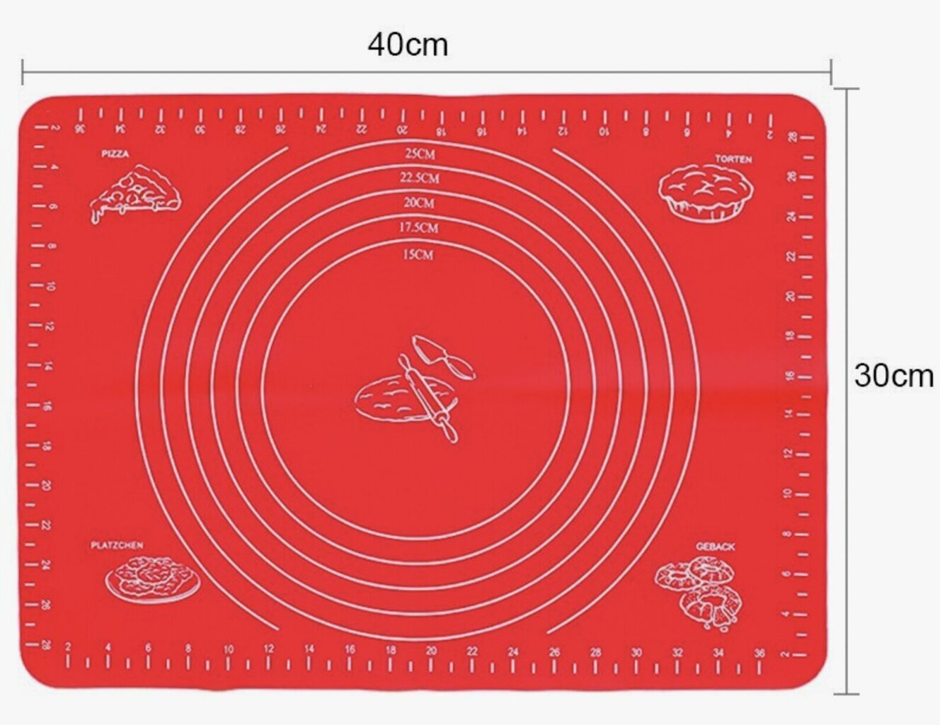 Silikoonmatt taignale ja küpsetamiseks, 30x40 cm hind ja info | Ahjuvormid ja küpsetustarvikud | kaup24.ee