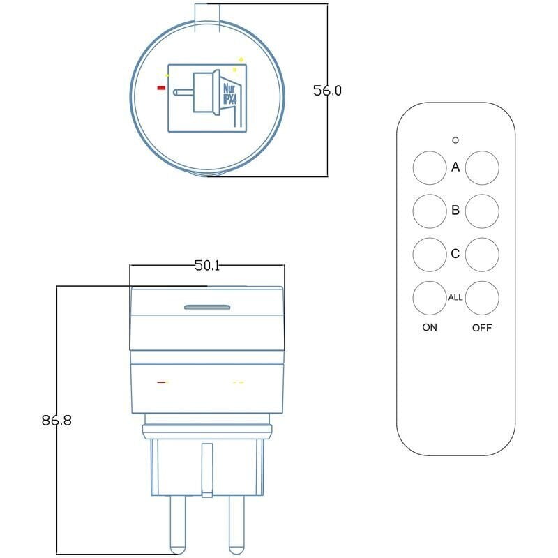 Kaugjuhtimispuldi pesad Entac IP44 2 tk цена и информация | Lülitid ja pistikupesad | kaup24.ee