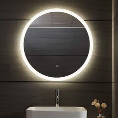 Vannitoa peegel, ümmargune, LED, puutetundlik, 70cm hind ja info | Vannitoa peeglid | kaup24.ee