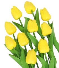 Тюльпаны искусственные, 10шт., желтые цена и информация | Искусственные цветы | kaup24.ee