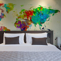 Fototapeet - Paint splashes map of the World hind ja info | Fototapeedid | kaup24.ee
