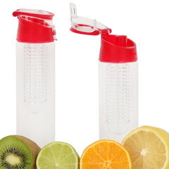 Бутылка для воды с контейнером для фруктов К91, 800 мл, красная цена и информация | Фляги для воды | kaup24.ee