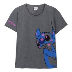 Футболка с коротким рукавом женская Stitch, темно-серая цена и информация | Женские футболки | kaup24.ee