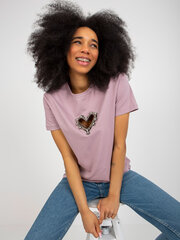 Женская светло-фиолетовая футболка с аппликацией цена и информация | Женские футболки | kaup24.ee