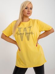 Женская желтая блузка больших размеров цена и информация | Женские футболки | kaup24.ee