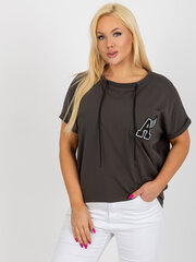 Женская темно-хаки блузка больших размеров цена и информация | Женские футболки | kaup24.ee