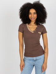 Женская повседневная футболка, коричневая цена и информация | Женские футболки | kaup24.ee