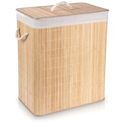 Бамбуковая корзина для белья, 90 л цена и информация | Аксессуары для ванной комнаты | kaup24.ee