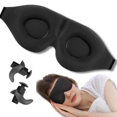 Универсальная маска для сна 3D с берушами, черная цена и информация | Женские пижамы, ночнушки | kaup24.ee