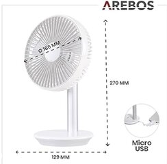 Arebos väike USB lauaventilaator hind ja info | Ventilaatorid | kaup24.ee