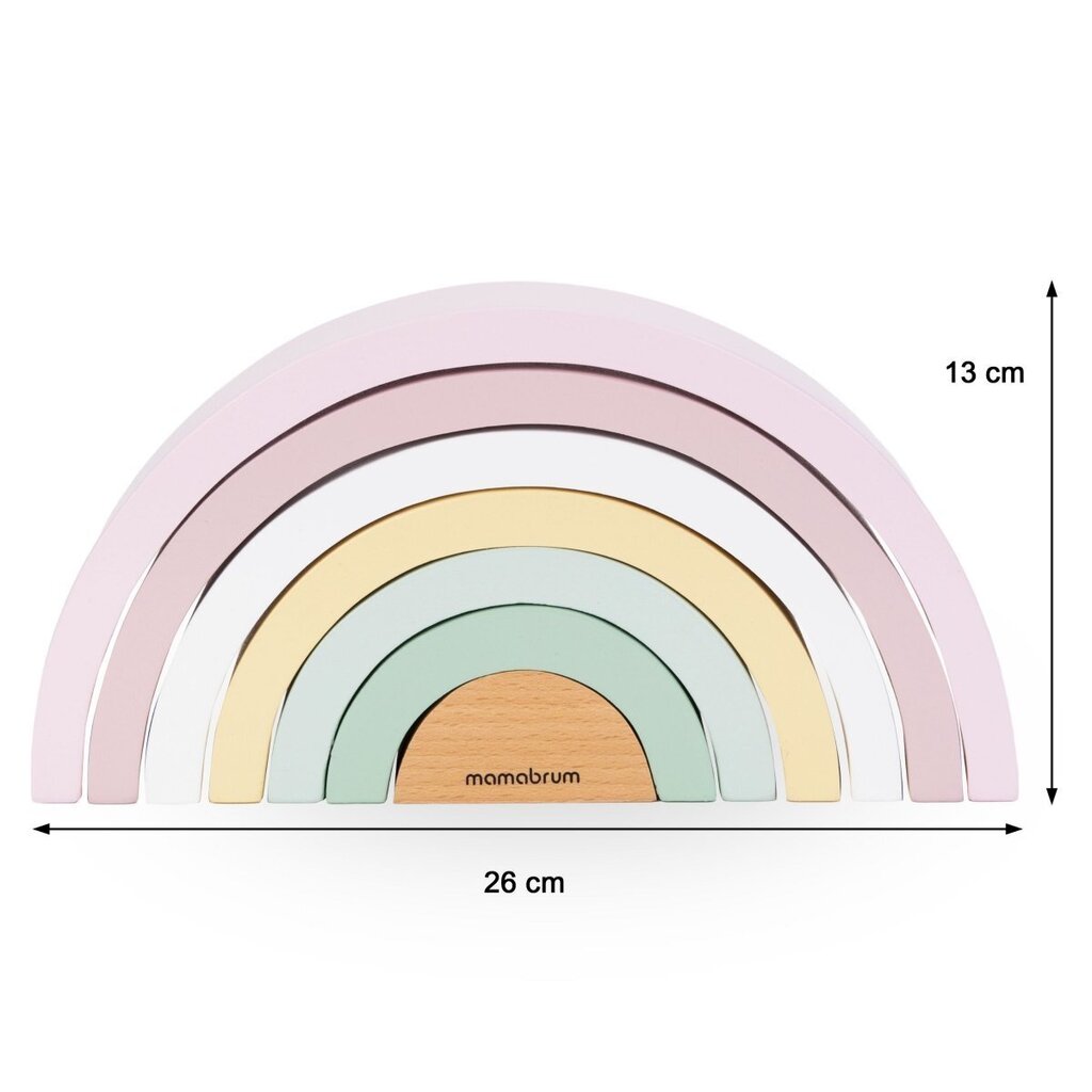 Puidust vikerkaare Montessori mõistatus, roosa цена и информация | Imikute mänguasjad | kaup24.ee