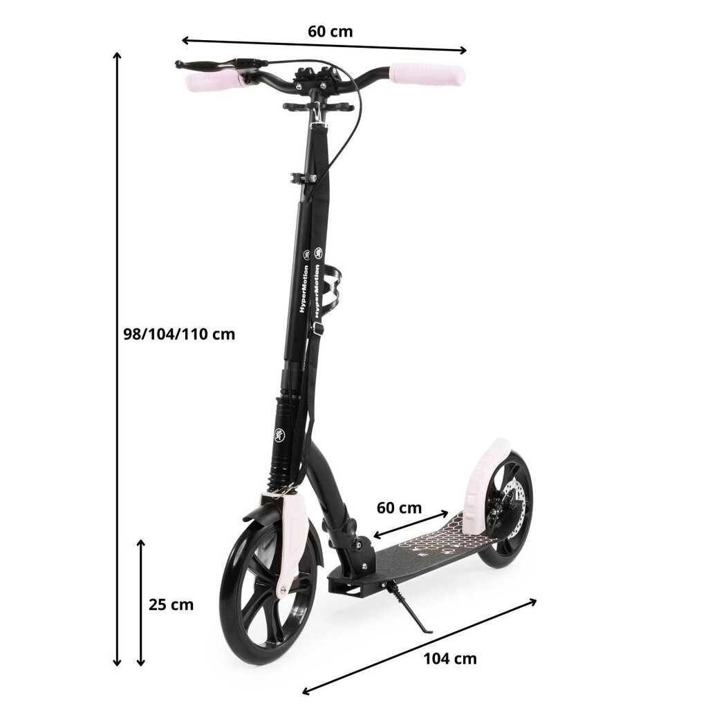 Honeybee HyperMotion tõukeratas, must/roosa hind ja info | Tõukerattad | kaup24.ee