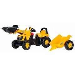 Педальный трактор с прицепом и погрузчиком, Rolly Toys JCB цена и информация | Игрушки для мальчиков | kaup24.ee