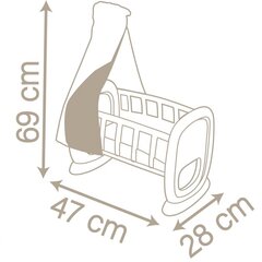 Колыбель для кукол с балдахином, Smoby цена и информация | Игрушки для девочек | kaup24.ee