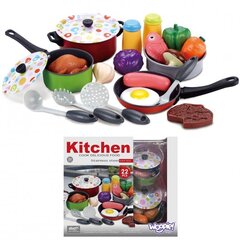 Набор игрушечных кухонных принадлежностей и продуктов, Woopie, 22 штуки цена и информация | Игрушки для девочек | kaup24.ee