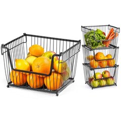 Puu- ja köögiviljakorv, must цена и информация | Посуда для хранения еды | kaup24.ee