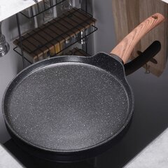 Pannkoogipann, must ja puit, 26 cm цена и информация | Cковородки | kaup24.ee