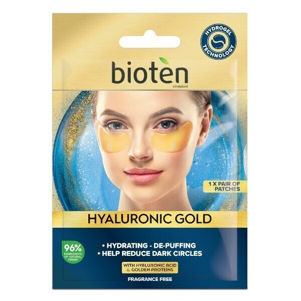 Silmapadjad Bioten Eye Patches Hyaluronic Gold, 5,5 g hind ja info | Näomaskid, silmamaskid | kaup24.ee