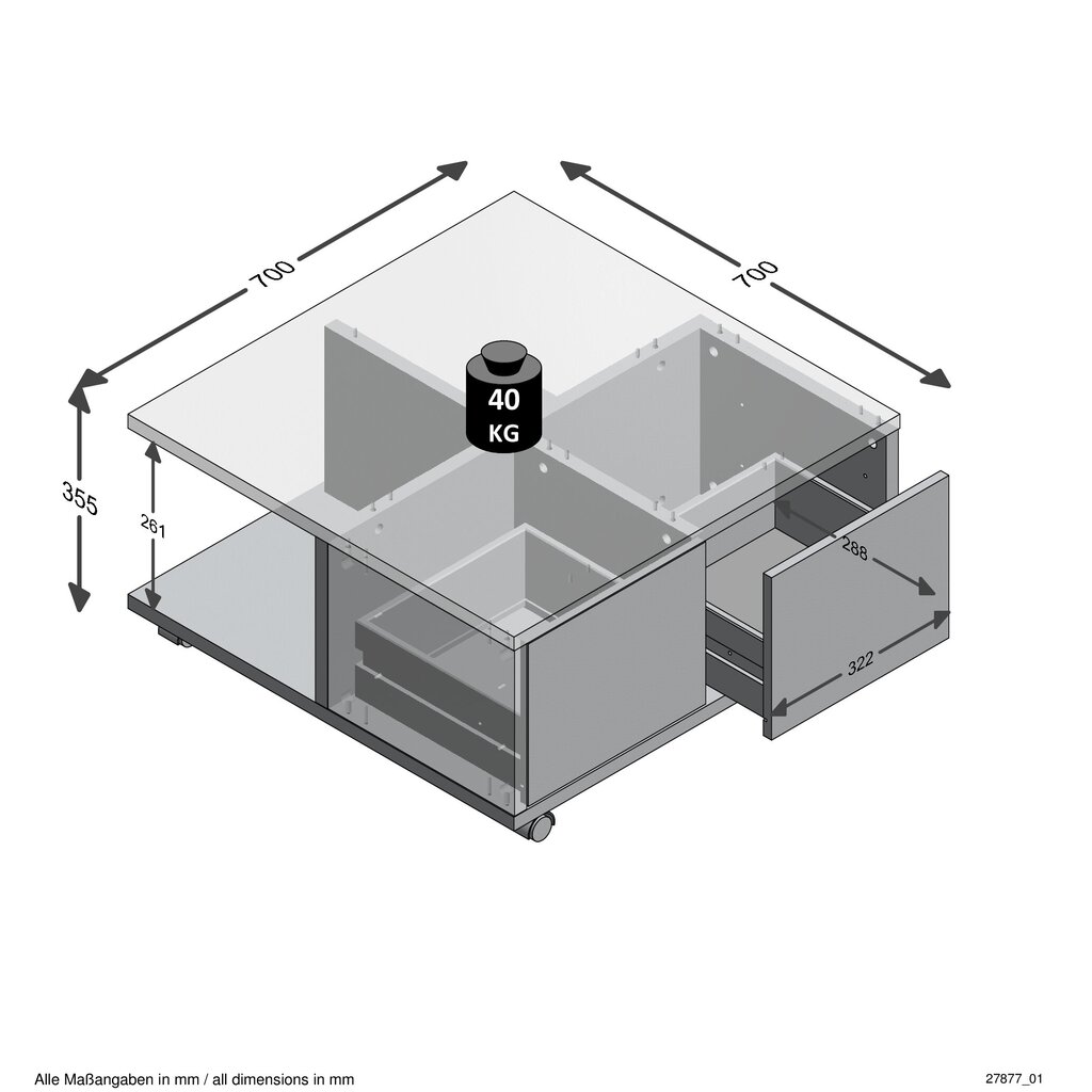 Diivanilaud Twin 1, valge цена и информация | Diivanilauad | kaup24.ee