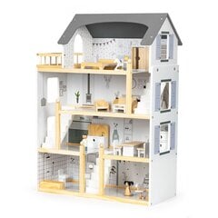 Кукольный домик с 17 наборами деревянной мебели, Ecotoys цена и информация | Игрушки для девочек | kaup24.ee