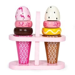 Puidust jäätisekomplekt, Ecotoys, 9 tk hind ja info | Tüdrukute mänguasjad | kaup24.ee