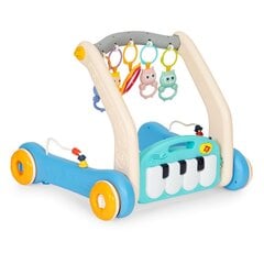 Обучающий коврик, 2 в 1, ходунки и интерактивный коврик-пианино для детей 0+, тиловый цена и информация | Игрушки для малышей | kaup24.ee