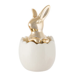 керамическая статуэтка золотой заяц в яйце цена и информация | Праздничные декорации | kaup24.ee
