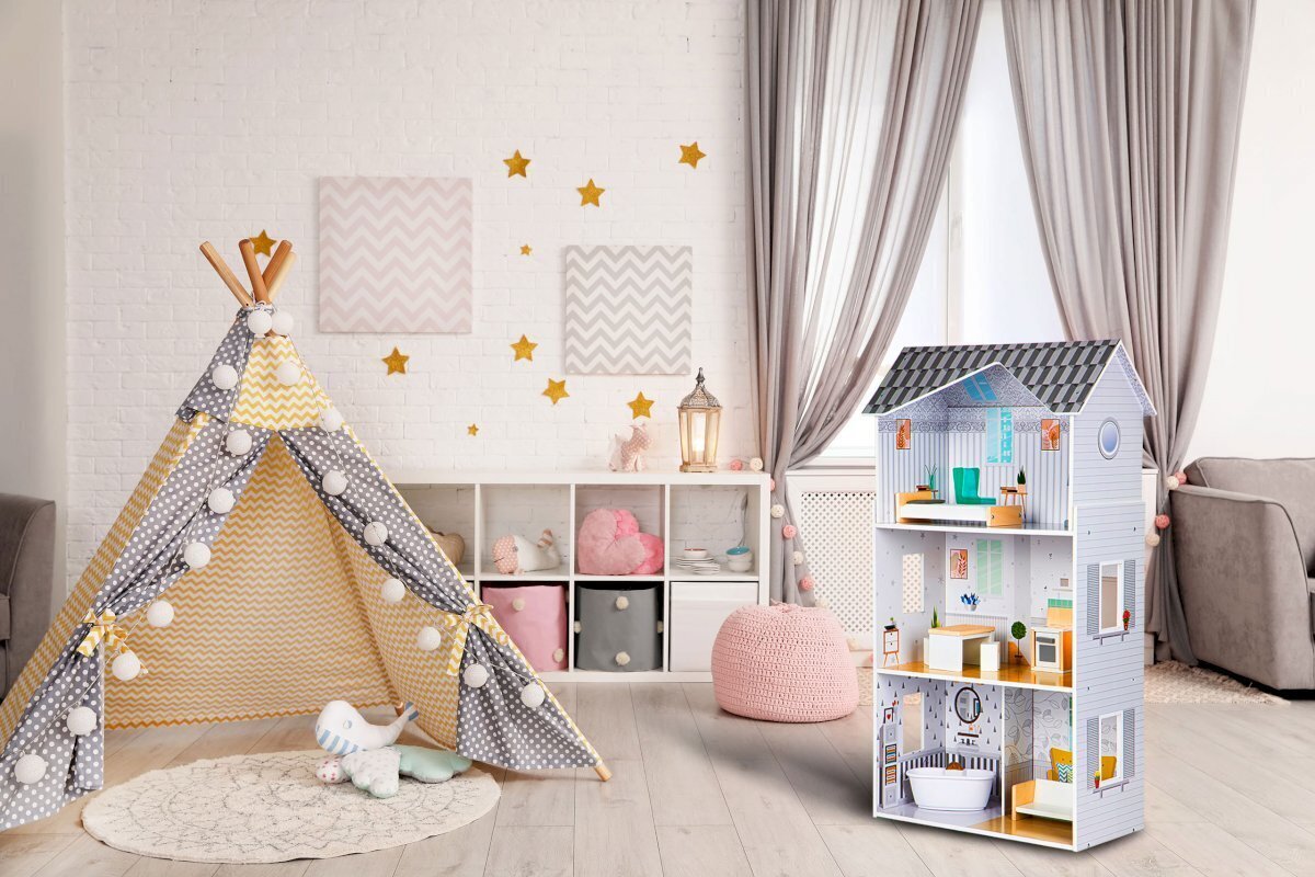 Puidust nukumaja koos mööbliga, Grace'i elamu hind ja info | Tüdrukute mänguasjad | kaup24.ee
