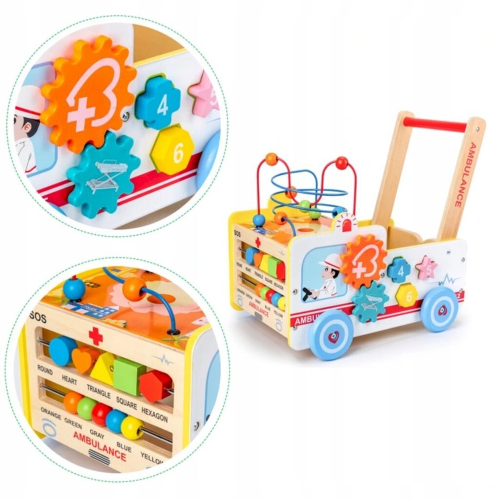 Lükatav auto Ecotoys 2in1 цена и информация | Imikute mänguasjad | kaup24.ee