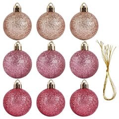 Jõulupuu ehted, roosa, 9 tk hind ja info | Kuuseehted | kaup24.ee