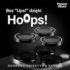 PanzerGlass Hoops Camera iPhone 15 Pro 6.1" | 15 Pro Max 6.7" czarny|black 1139 camera lens protector hoop optic rings цена и информация | Защитные пленки для телефонов | kaup24.ee