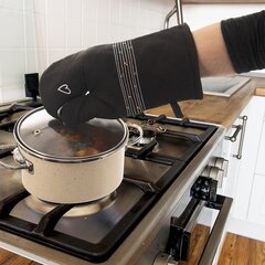 Köögikindad, must, 30x17 цена и информация | Кухонные полотенца, рукавицы, фартуки | kaup24.ee