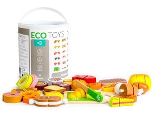 Деревянная нарезка пищевых продуктов Ecotoys, 23 д. цена и информация | MUST Металлическая бутылочка с Ярким рисунком (без BPA) (500ml) для мальчиков от 3+ лет Серая с Машинкой | kaup24.ee