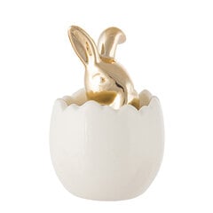 keraamiline figuur kuldne jänes munas 5,5x5,5x8 cm hind ja info | Peokaunistused | kaup24.ee
