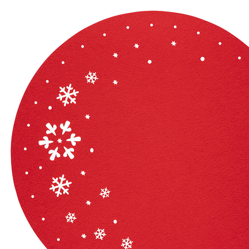 Vildist matt ø 38 cm lumehelbe kaunistus punane hind ja info | Laudlinad, lauamatid, servjetid | kaup24.ee