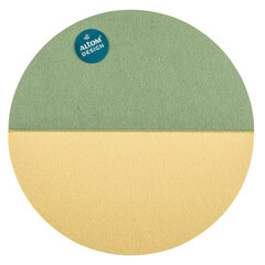 круглый двухцветный войлочный коврик 38 см зелено-желтый цена и информация | Скатерти, салфетки | kaup24.ee