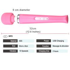 Suure suurusega mikrofoni tüüpi masseeriv vibraator 10 vibratsioonirežiimiga LIVMAN E-123 hind ja info | Vibraatorid | kaup24.ee