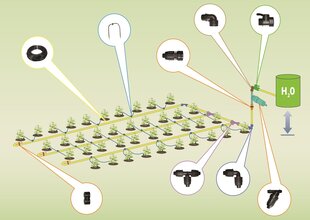 Kasvuhoone kastmissüsteem Maidina Three Beds цена и информация | Оборудование для полива | kaup24.ee