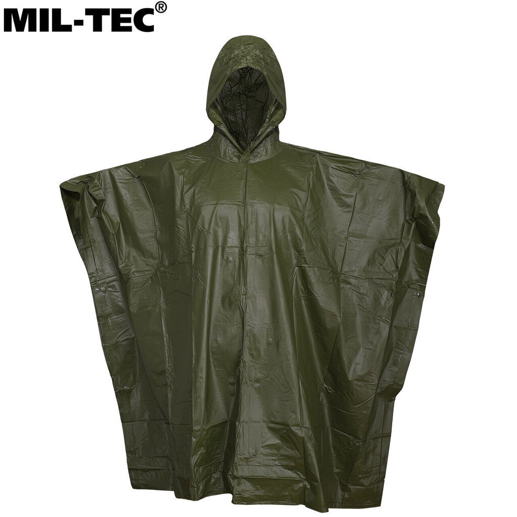 Vihmamantel poncho 5in1 PVC Mil-Tec 203x127 roheline hind ja info | Veekindlad kotid, ümbrised, vihmakeebid | kaup24.ee