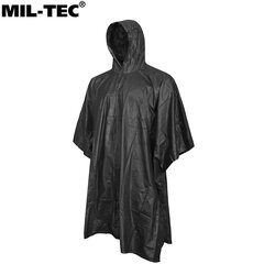 Vihmamantel poncho 5in1 PVC Mil-Tec 203x127 must цена и информация | Непромокаемые мешки, чехлы, дождевики | kaup24.ee